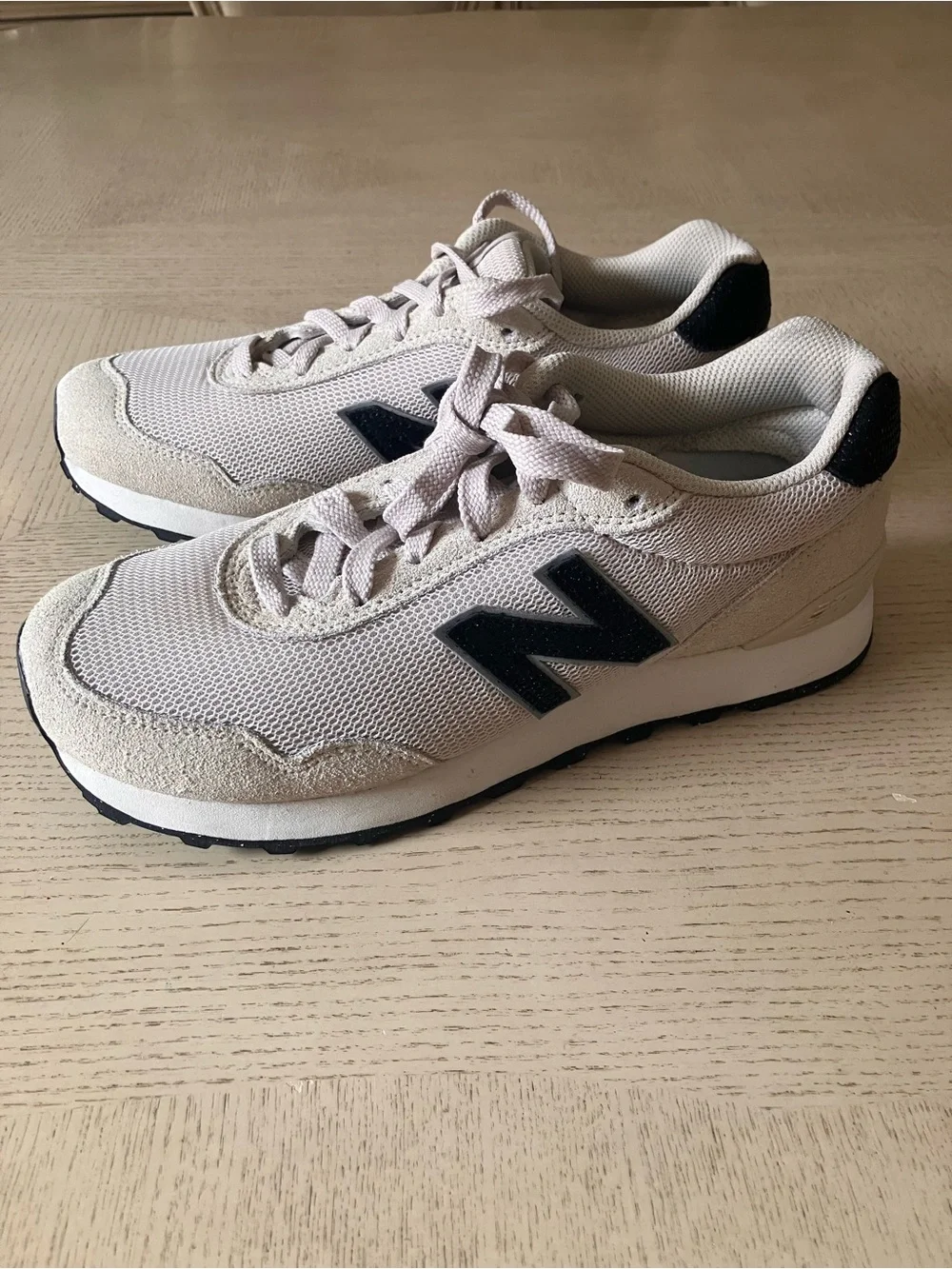 New Balance Beige and Black  Retro Runner Sneakers